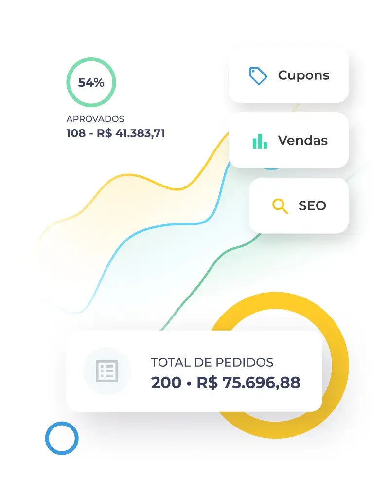 Imagem de grafico de vendas e valores totais